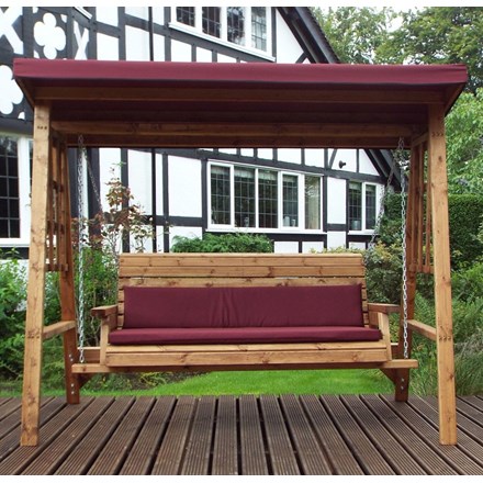 Garden Three Seater Wooden Arbour with Cushions 2.25m (7ft 4in)