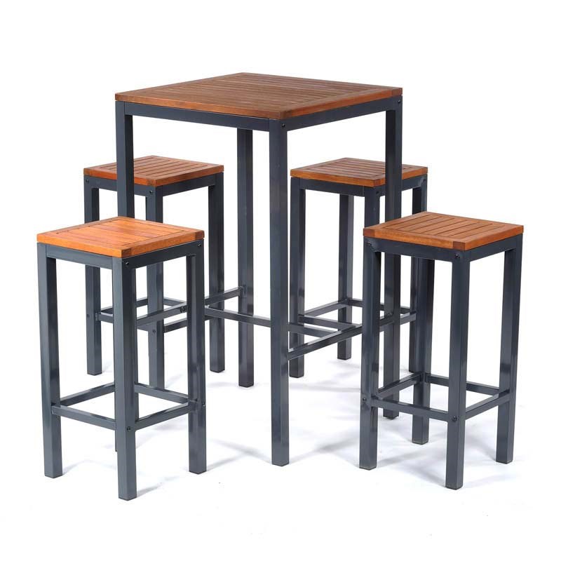 Dorset Square Bar Table and 4 Stool Outdoor Dining Set