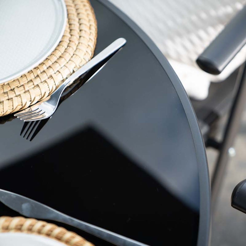 Kennet Black Reclining Polytex Dining Set