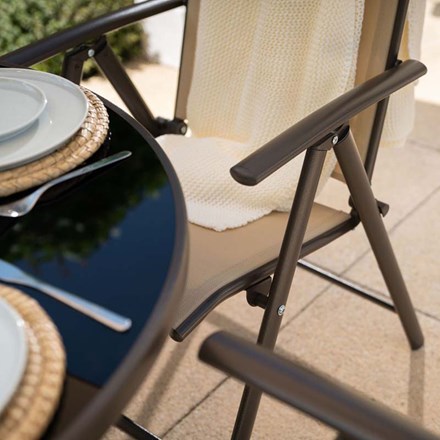 Kennet Reclining 4 Seater Polytex Dining Set In Mocha By Hectare®