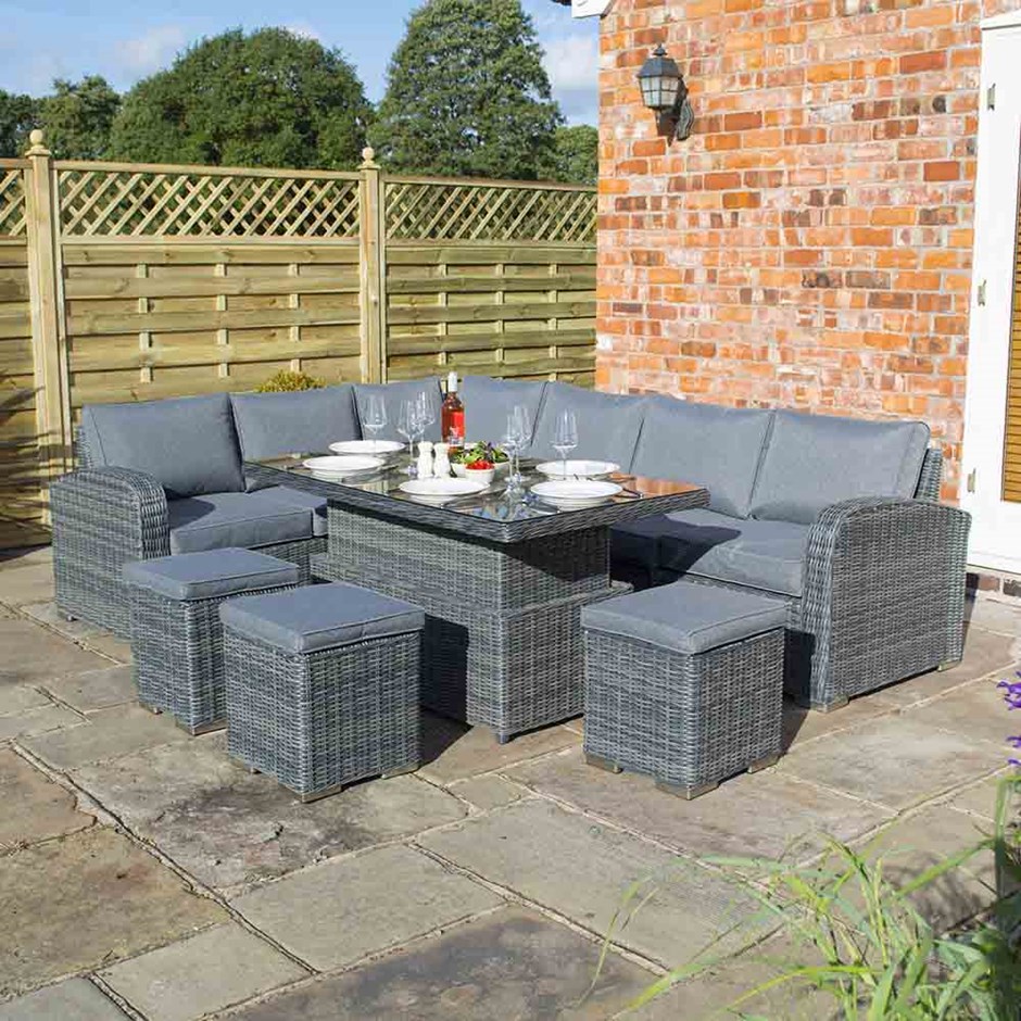 Thornbury Grey Weave Corner Dining Set