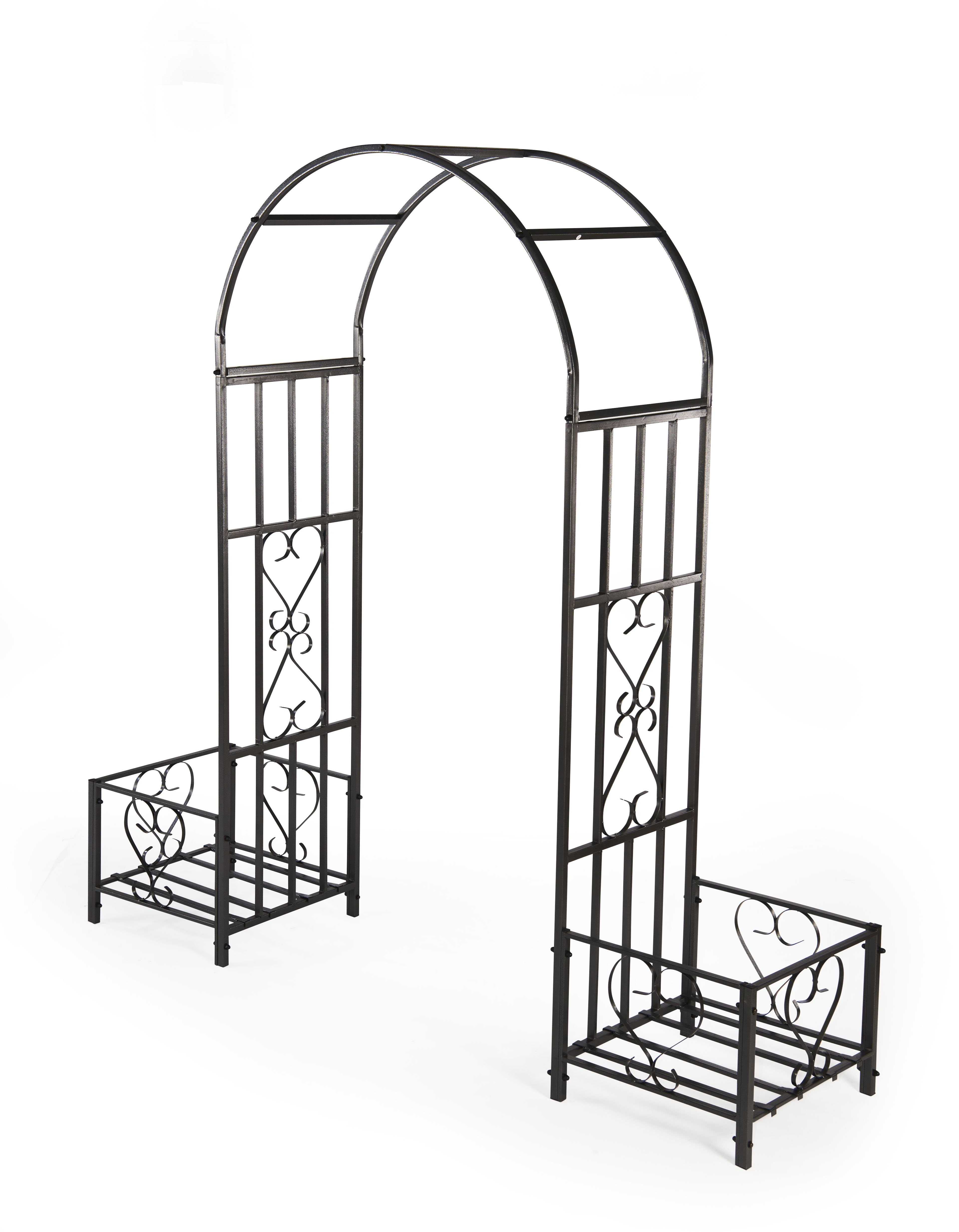Huntingdon Ornamental Steel Arch & Planter Frames - 2m x 1.1m x 50cm