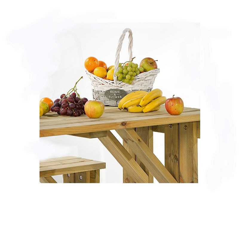 Guernsey 6 Seater Easy Access Walk-in Wooden Picnic Table