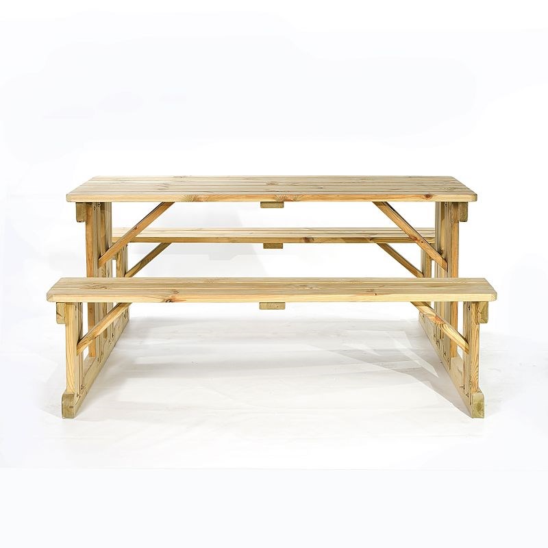 Wooden Eight Seater Square Walk-in Picnic Table 1.70m (5ft 6in)