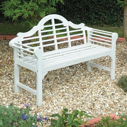 Forest White Lutyens-Style Garden Bench 130cm
