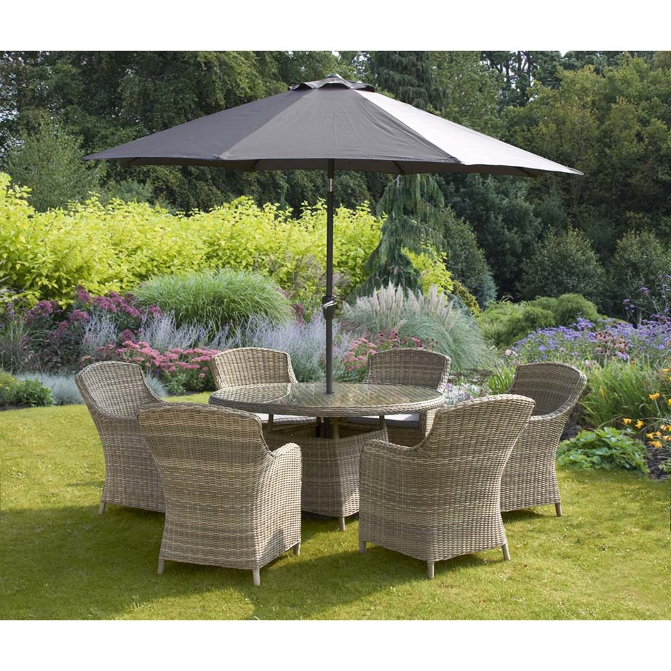Wentworth 6 Seater Imperial Rattan Round Dining Set