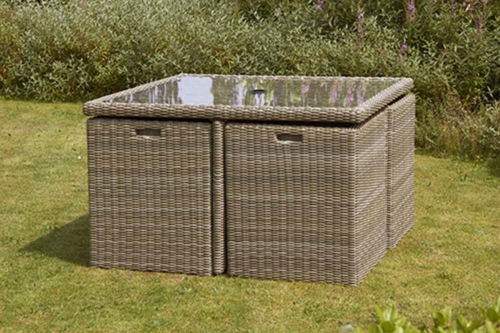 125cm Wentworth 8 Seater Rattan Cube Dining Set