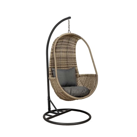 Wentworth Rattan Hanging Pod with Seat and Back Cushions