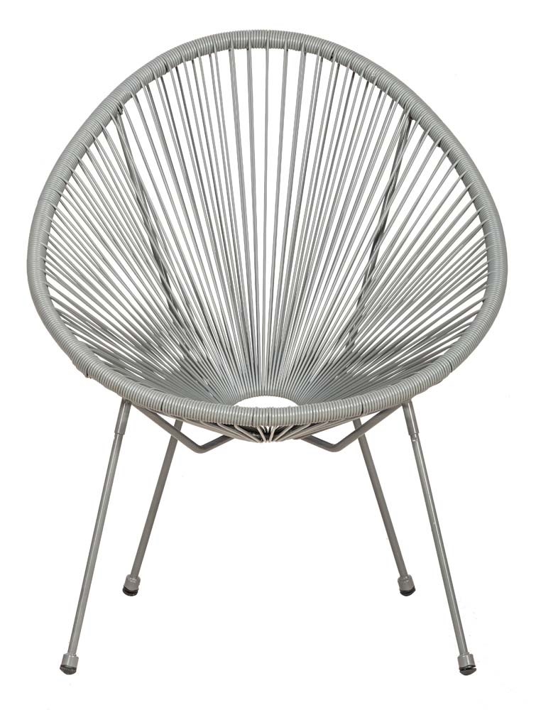 Monaco Grey 3 Piece Metal Egg Chair Set
