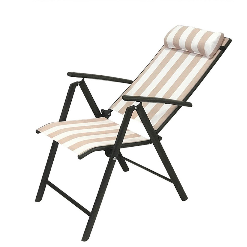 Kennet Set Of 6 Reclining Dining Chairs In Beige & White Stripe By Hectare®