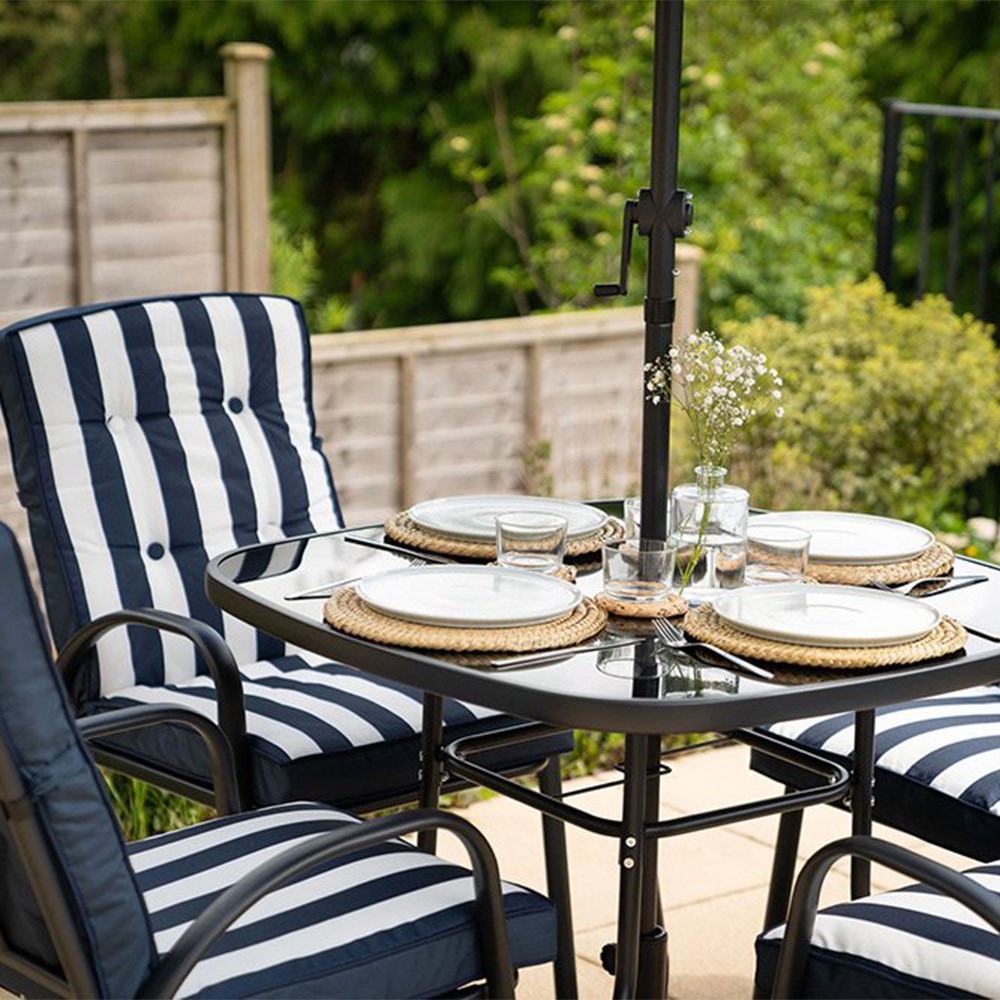Hadleigh Navy Garden Dining Furniture Set