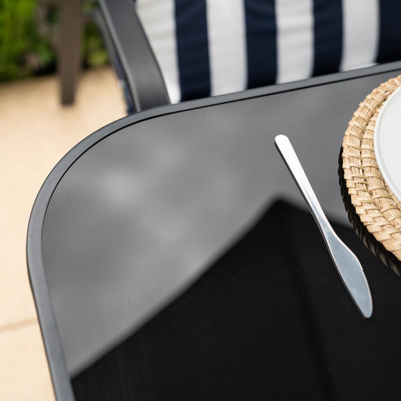 Hadleigh Reclining Garden Dining And Leisure Furniture Set In Navy | Hectare®