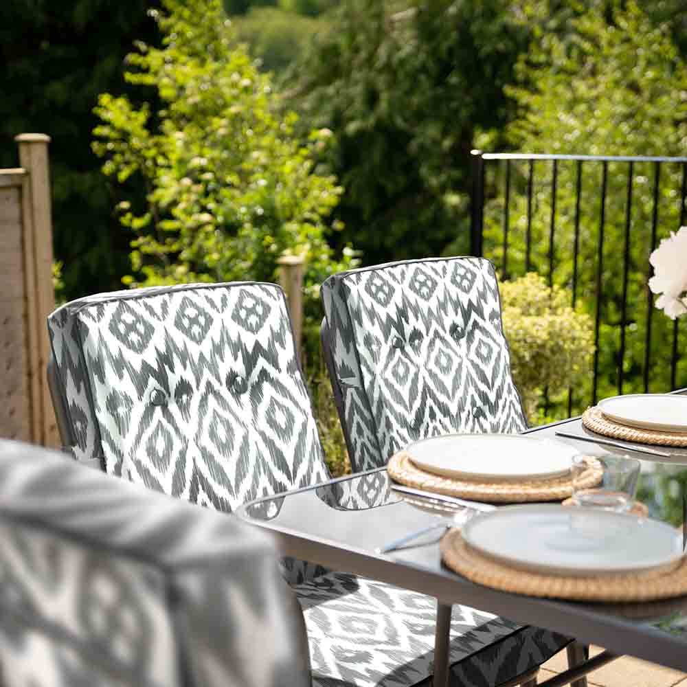 Hadleigh 6 Seater Garden Dining Furniture Set In Grey Pattern By Hectare®