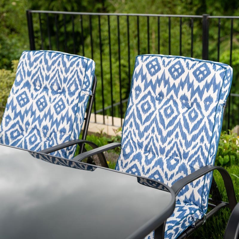 Hadleigh Reclining Garden Dining And Leisure Furniture Set In Blue | Hectare®