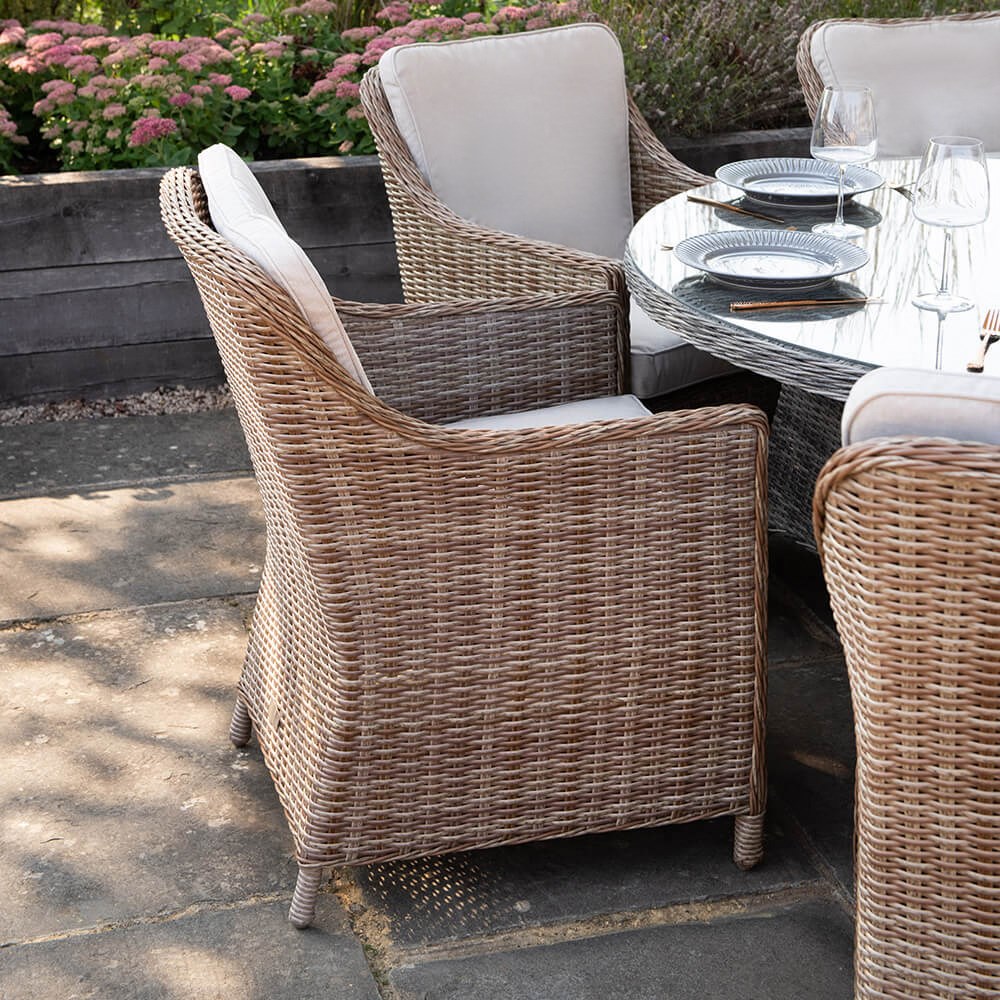 Luxury Rattan 8 Seater Oval Garden Dining Set by Primrose Living