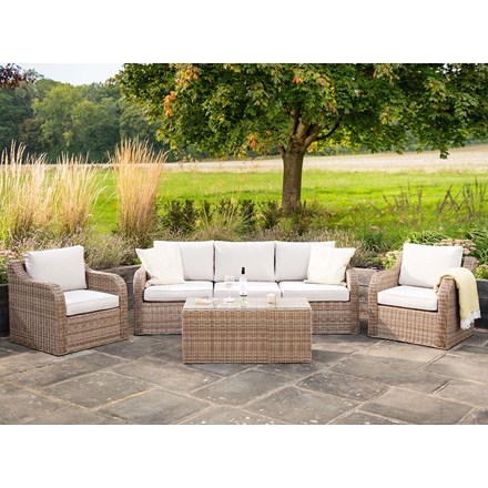 Luxury Rattan 5 Seater Modular Garden Sofa Set w/ Coffee Table | Primrose Living