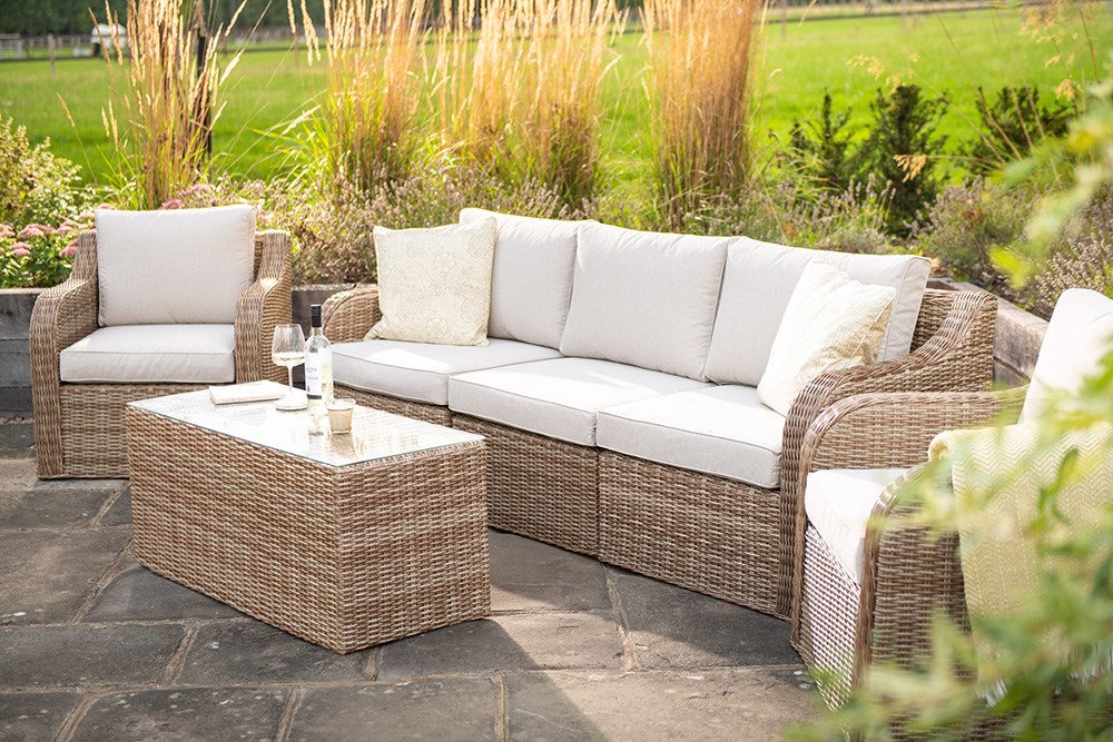 Luxury Rattan Modular Garden Sofa Set w/ Coffee Table | Primrose Living