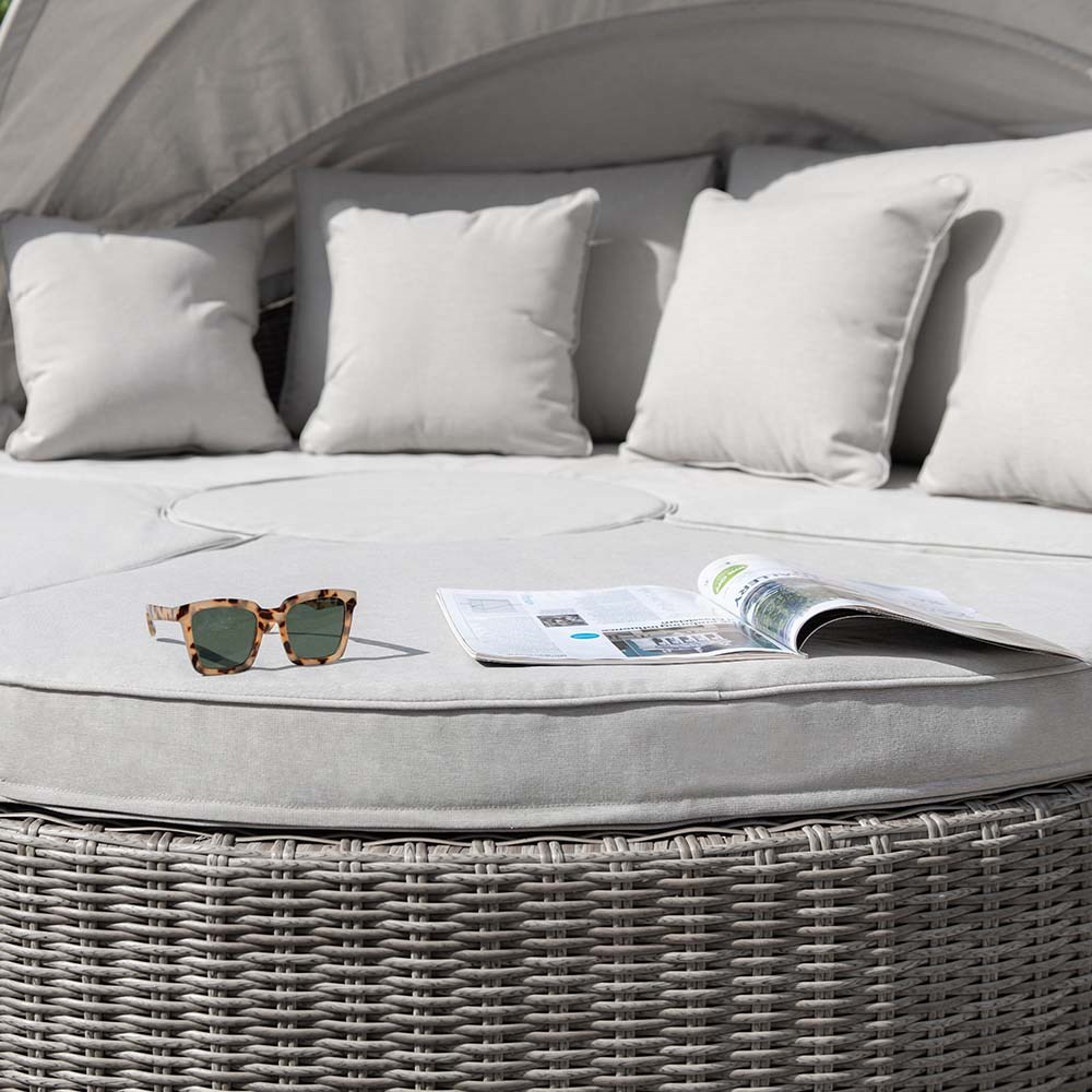 Luxury Rattan Modular Daybed Sofa Set w/ Retractable Canopy | Primrose Living