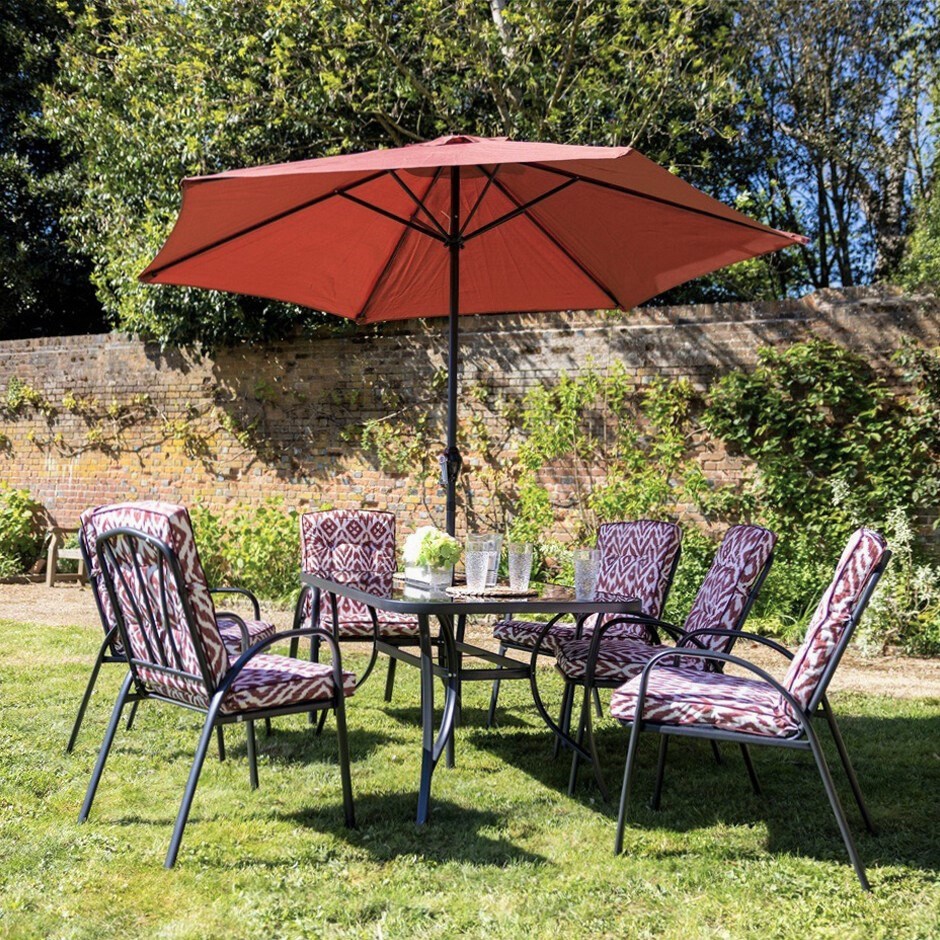 Buy Hadleigh 6 Seater Rectangular Dining Set In Wine By Hectare Delivery by Primrose