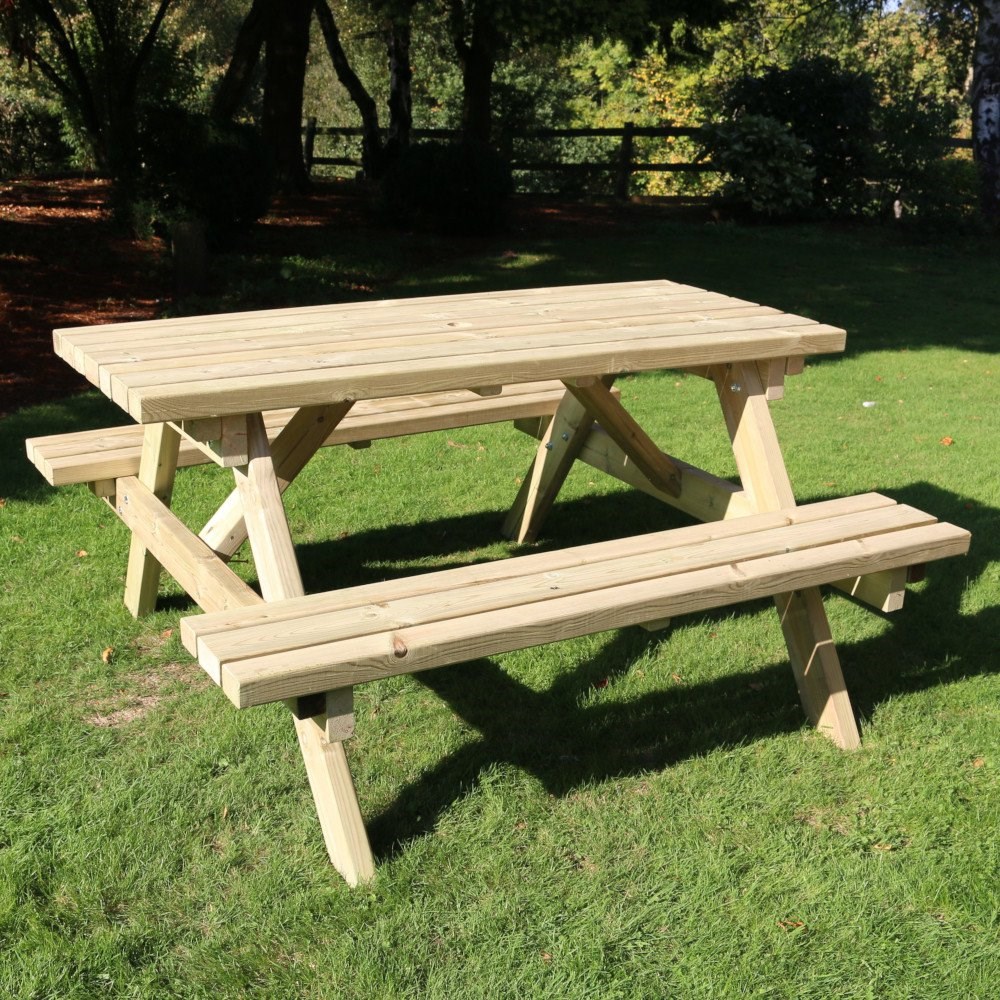 Primrose Deluxe Wooden Picnic Table 1.5m