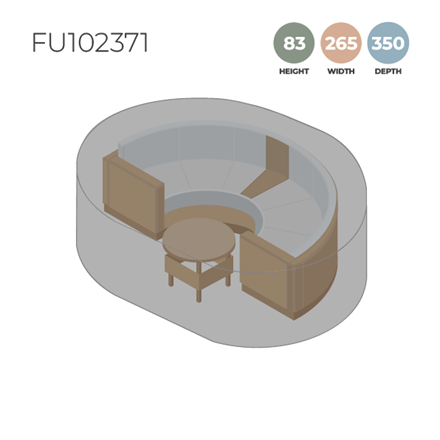 Premium Black Curved Garden Sofa Set Cover by Primrose Living - 265x350cm