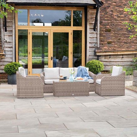 Luxury Rattan 'Peony' 5 Seater Garden Sofa Set w/ Coffee Table | Primrose Living