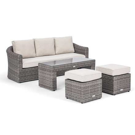 Classic Rattan 5 Seater Sofa Set in Stone | Primrose Living