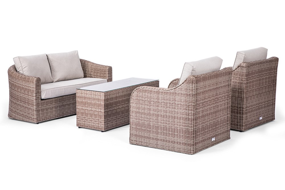Classic Rattan 4 Seater Garden Sofa Set with Coffee Table by Primrose Living