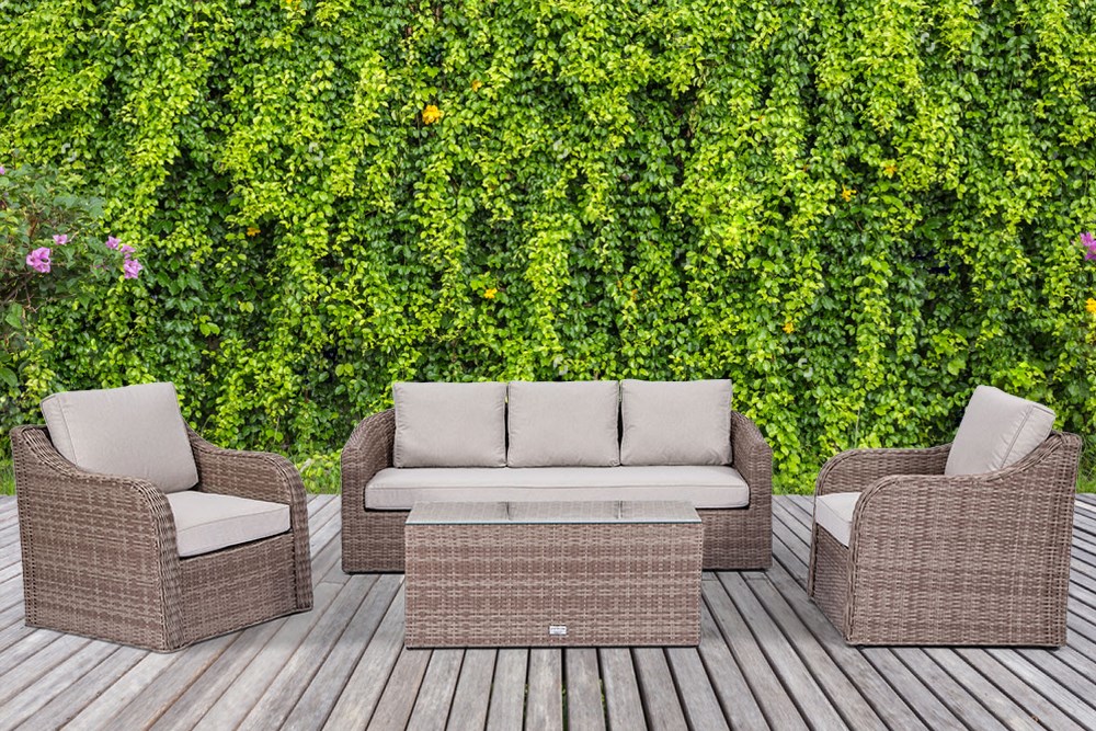 Classic Rattan 5 Seater Garden Sofa Set with Coffee Table by Primrose Living