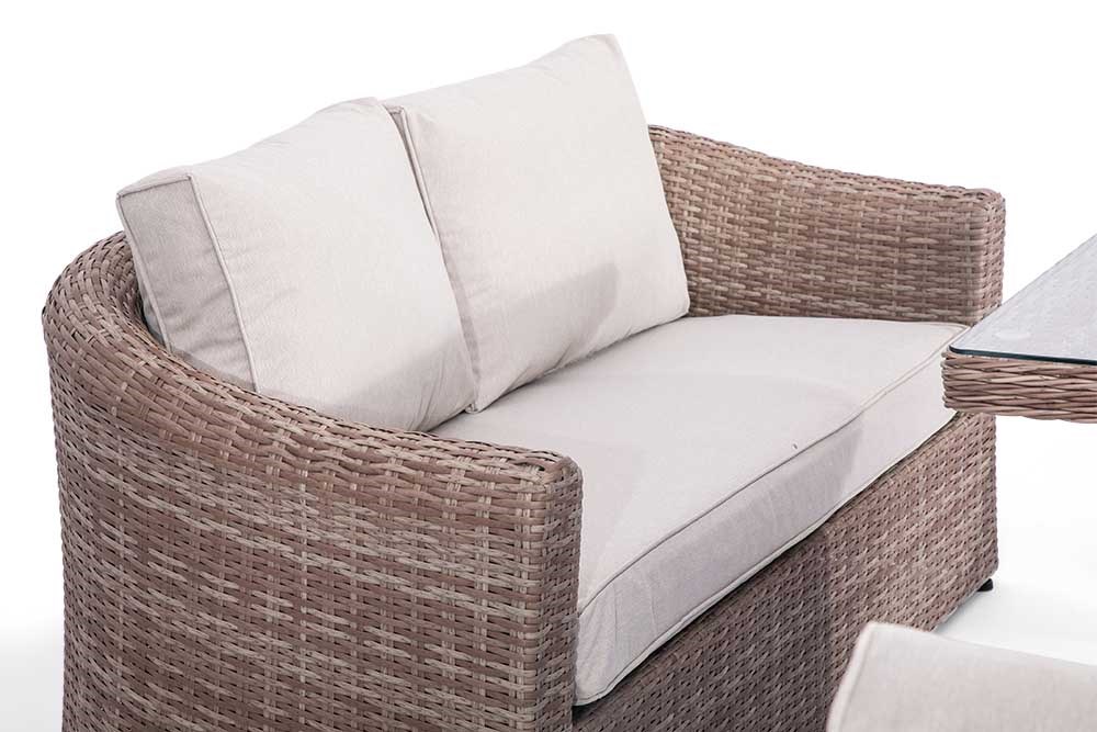 Classic Rattan Sofa Set w/ Square Rising Table & Parasol | Primrose Living