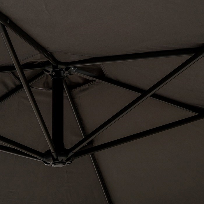 Grey 3m Standard Cantilever Over Hanging Powder Coated Parasol with Cross Stand