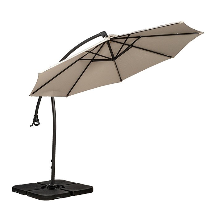Deluxe Pedal Operated Rotational Cantilever Over Hanging Parasol w/ Cross Stand