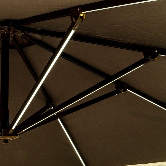 Grey 3.5m LED Cantilever - Grey Pole, 56 LED strip lights
