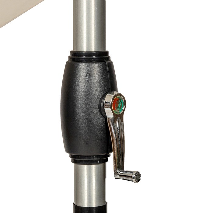 Ivory 3m Crank and Tilt Parasol Brushed Aluminium Pole (48mm Pole, 8 Ribs)