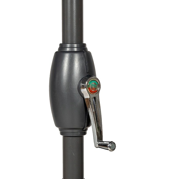 Grey 2.5m Crank and Tilt Parasol Grey Powder Coated Pole (38mm Pole, 6 Ribs)