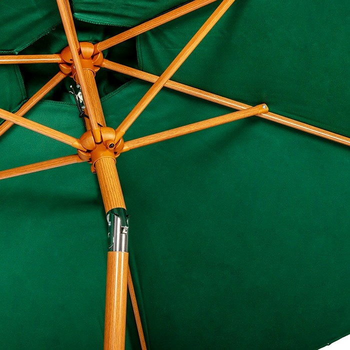 Green 2.5m Woodlook Crank and Tilt Parasol (38mm Pole, 6 Ribs)