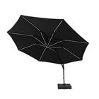 Deluxe Round Solar Led Cantilever Parasol Grey with 100Kg Base 3.5M 