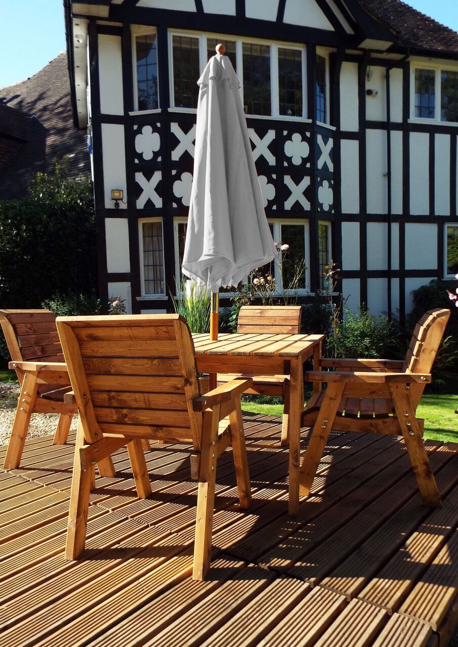 Wooden Four Seater Square Table & Chair Set