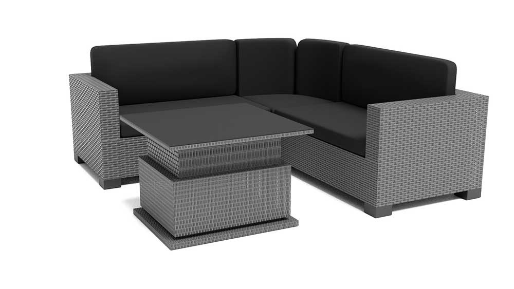 Aya Weatherproof Round Corner Sofa Set with Coffee Table by Norfolk Leisure