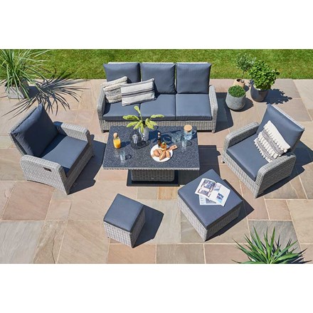 Hawaii Weatherproof Sofa Set with Rectangular Coffee Table by Norfolk Leisure