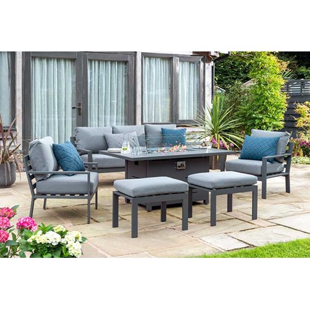 Titchwell Lounge Set with Firepit Table by Norfolk Leisure