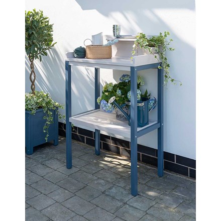 Galaxy Wooden Potting Table in Blue Grey by Norfolk Leisure