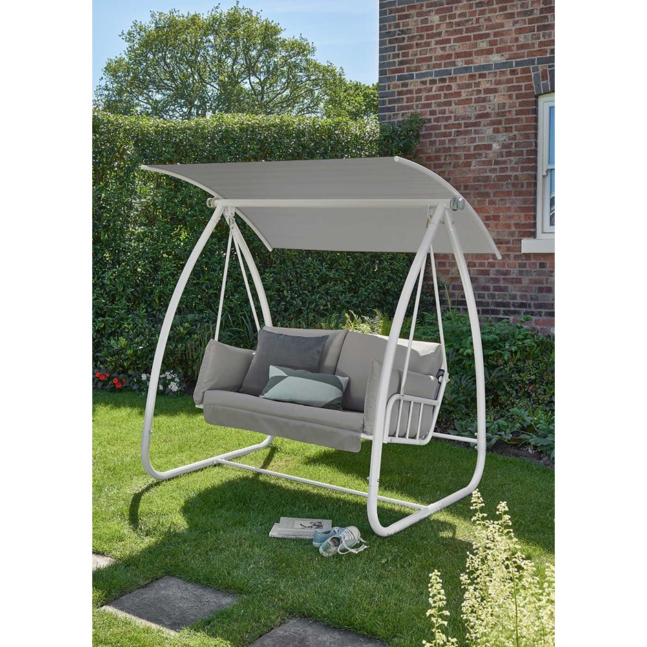Newmarket Swing Seat in White by Norfolk Leisure