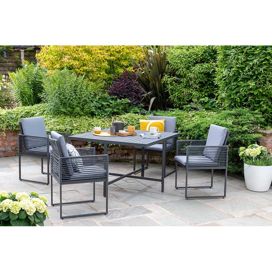 Sheringham Alu Rope Cube Dining Set