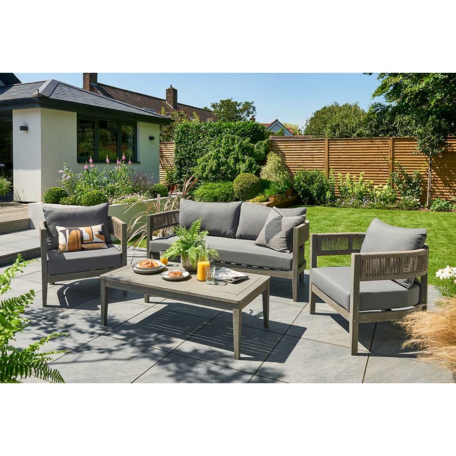 Arden Rope Lounge Set with Armchairs & Coffee Table by Norfolk Leisure