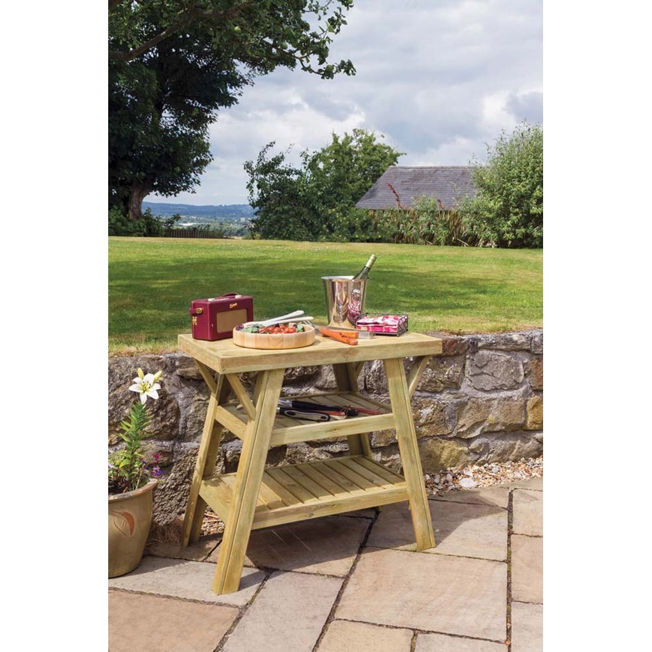 Wooden BBQ Side Table