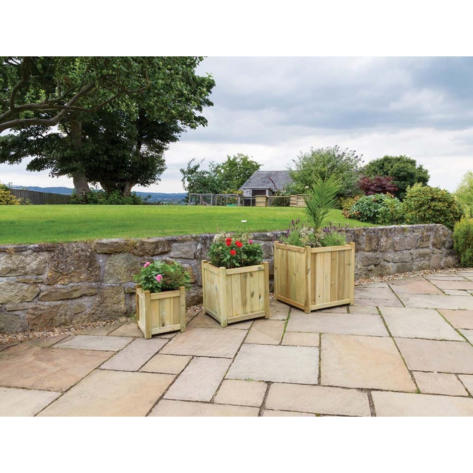 Set of 3 Wooden Holywell Planters