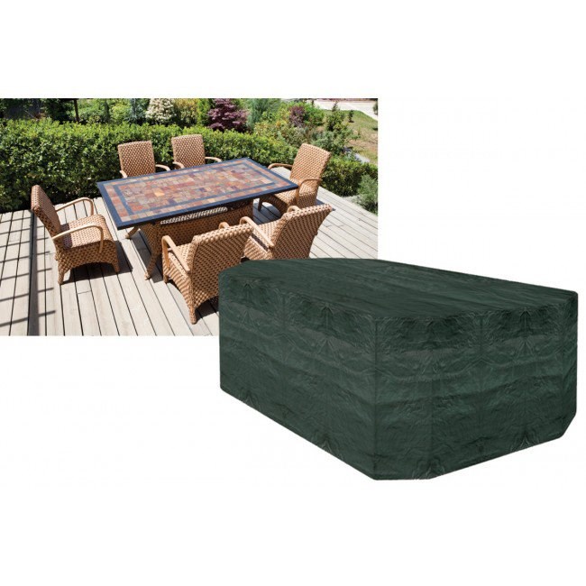 Rectangular 6 Seater Furniture Set Cover 270cm x 89cm - Super Tough - Dark Green