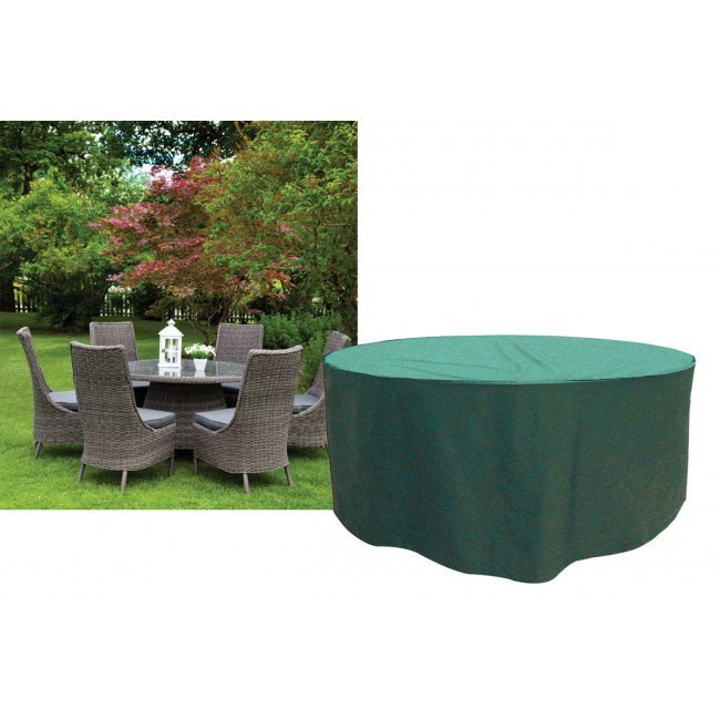 Round 6 Seater Furniture Set Cover 225cm x 89cm - Premium - Green
