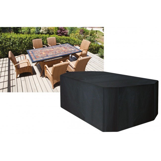 Rectangular 6 Seater Furniture Set Cover 270cm x 89cm - Premium - Black